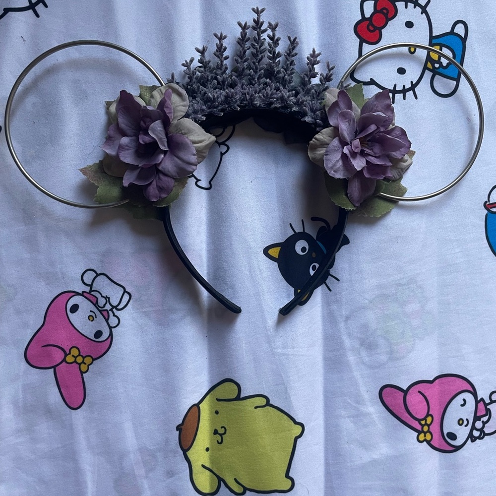 Custom Floral Mouse Ear Headband